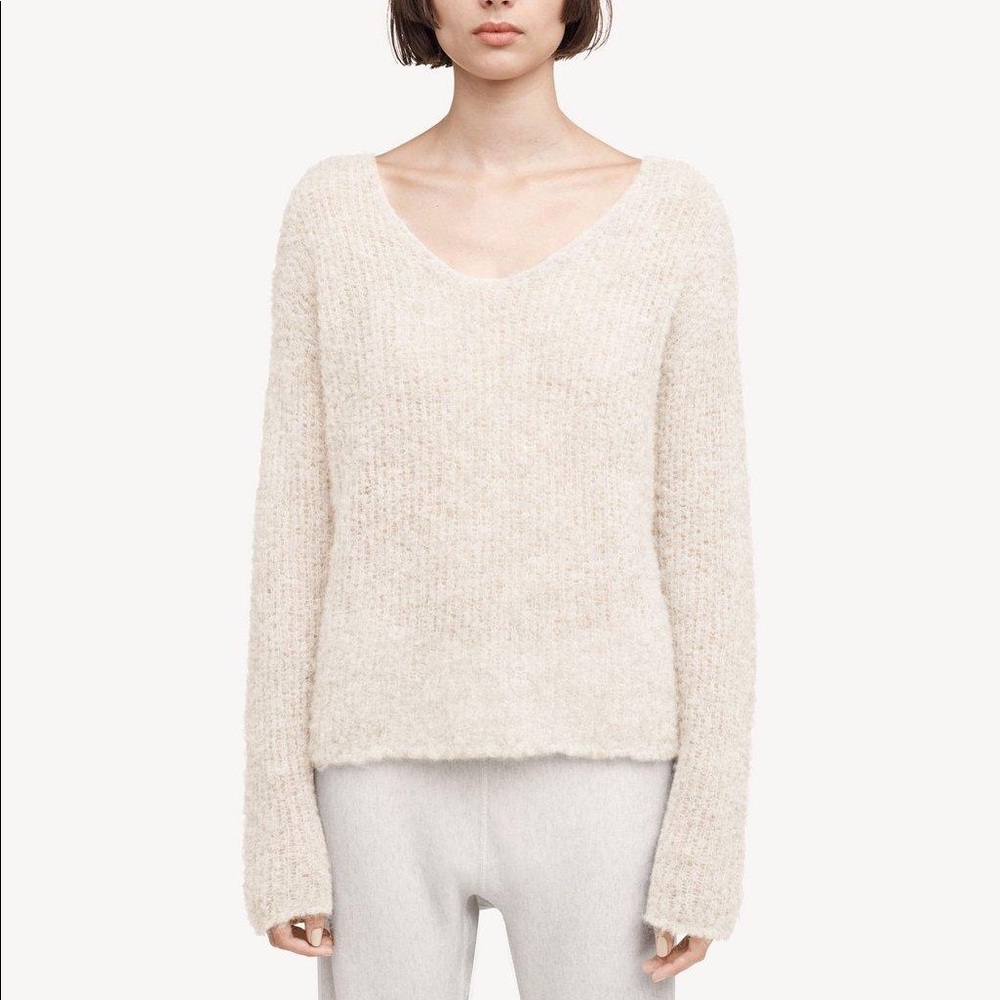 Rag & bone XS Freda V neck sweater. ivory